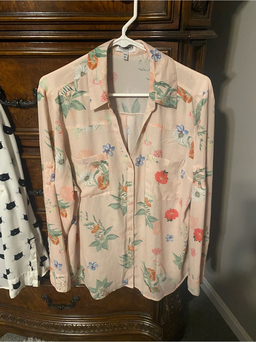 Express Floral Portofino Blouse